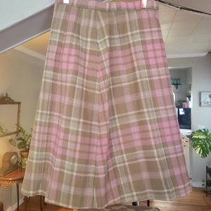 Vintage Pink Plaid Skirt